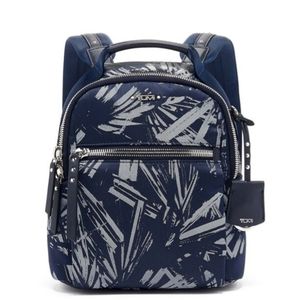 NWOT Tumi Voyageur Whitney Backpack in Blue Palm Print